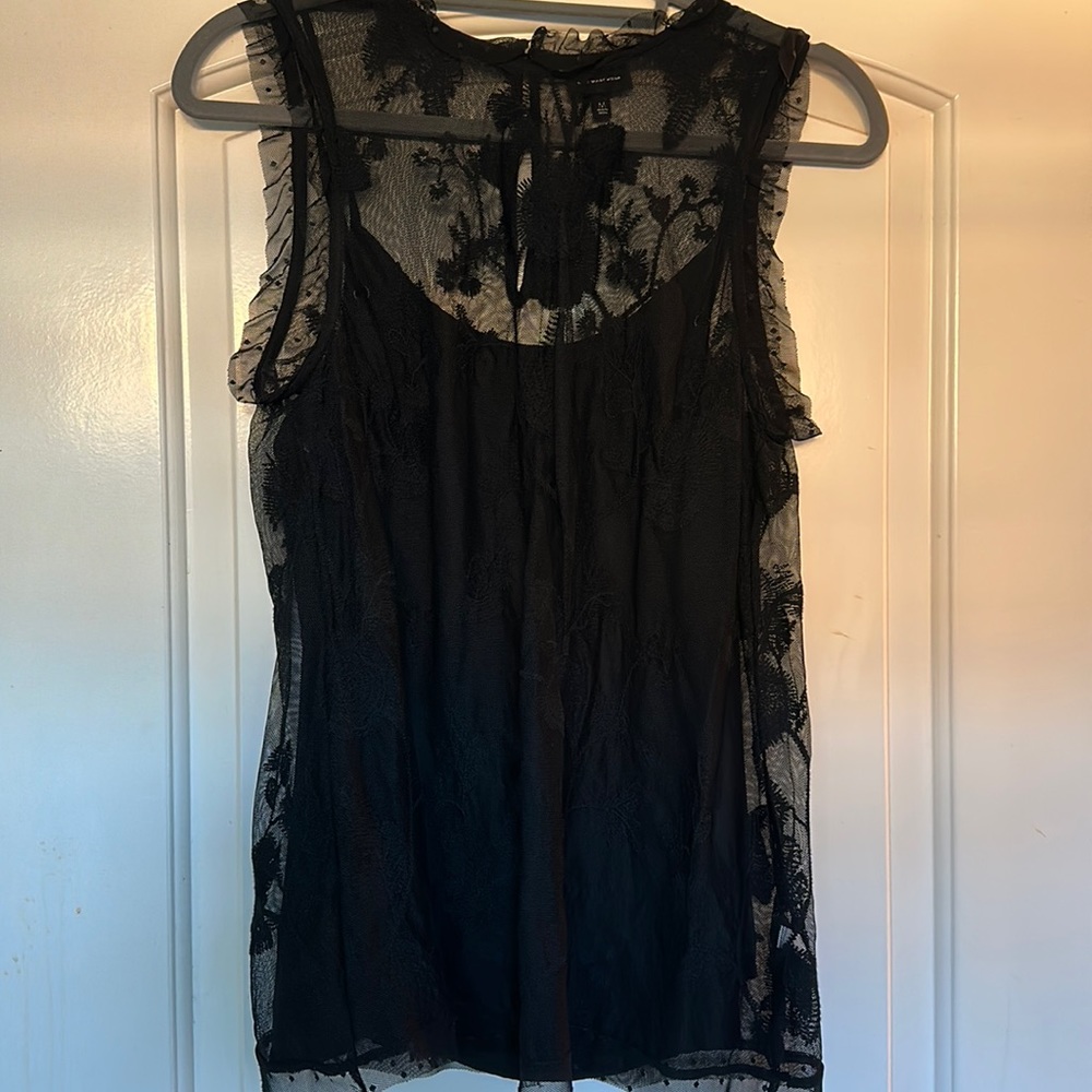 WHO WHAT WEAR lace Tank